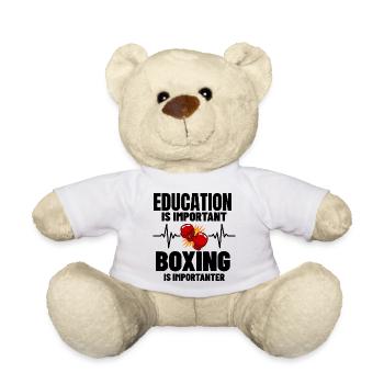 Funny Boxing Gift for Boxer and Boxing Coach - Teddy Bear - white - Front
