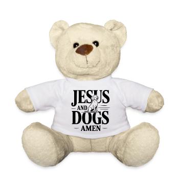 Jesus And Dogs Amen - Teddy Bear - white - Front