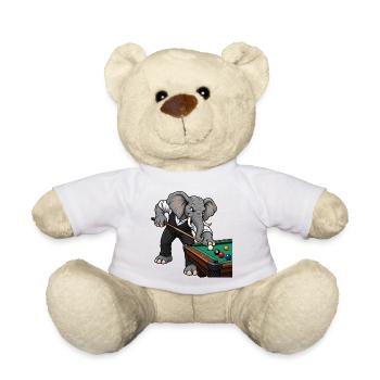 Elefant beim Billard - Teddy - Weiß - Vorne