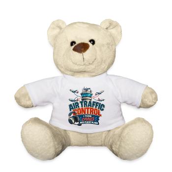 Lustiges Luftverkehrskontroll-Luftfahrtdesign - Teddy - Weiß - Vorne