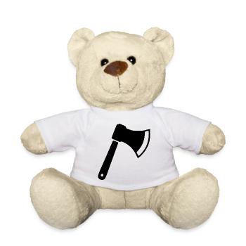 Axt Beil Holzfäller Geschenk  - Teddy - Weiß - Vorne