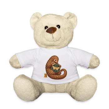 Schuppentier stickt eine Motte - Teddy - Weiß - Vorne