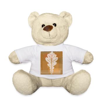 Eichenblatt - Botanisch / Stencil Quadrat Rahmen - Teddy - Weiß - Vorne