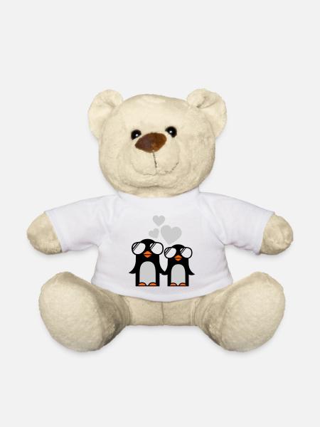 penguins fallen in love - pinguine - Teddy - Weiß