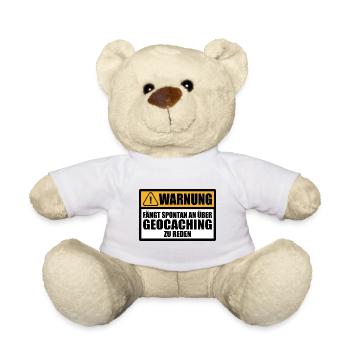 Geocacher Geocaching Witzige Geschenkideen Sprüche - Teddy - Weiß - Vorne