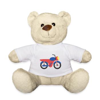 Motorcycle with motif Baby Boy Girl Vector - Teddy Bear - white - Front