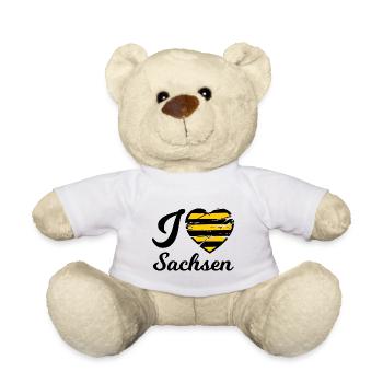 Ich liebe Sachsen - Teddy - Weiß - Vorne