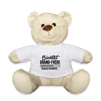 Soon big brother please wait - Teddy Bear - white - Front