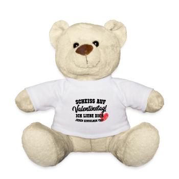 Scheiss auf Valentinstag! - Teddy - Weiß - Vorne