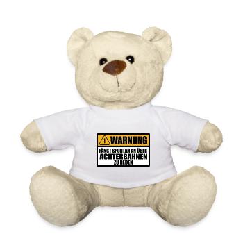 Achterbahn fahren Warnung Spruch Sprüche witzig - Teddy - Weiß - Vorne