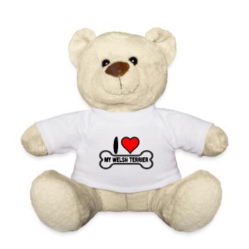 Welsh Terrier Mama I Love my Saying for Mistress - Teddy Bear - white - Front
