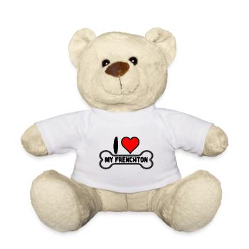 Frenchton Dog I love my - Teddy Bear - white - Front