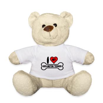 Bedlington Terrier Chien J’aime mon - Nounours - blanc - Devant
