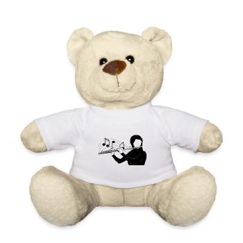 Flötenspieler Musiknote - Teddy - Weiß - Vorne