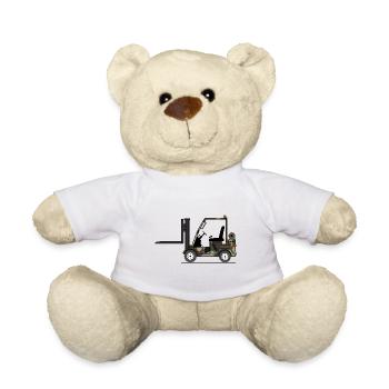 Forklift Army Color - Teddy Bear - white - Front