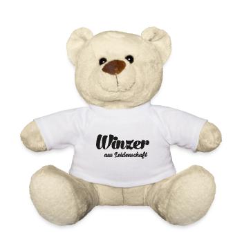 Winzer aus Leidenschaft Winzerin Wein Weinhandel - Teddy - Weiß - Vorne
