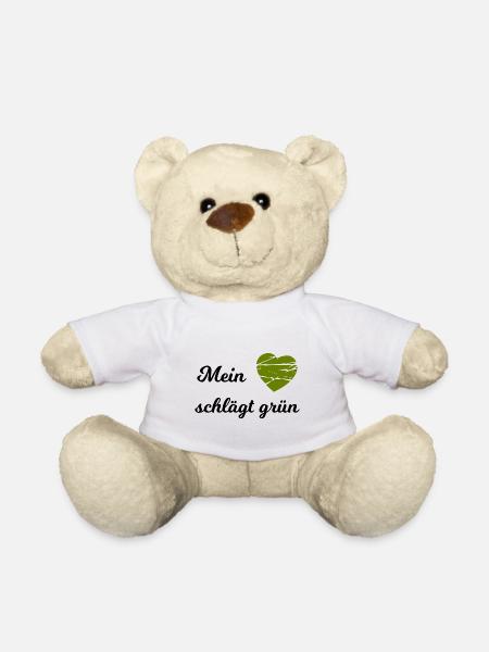 Das Herz für Grüne - Teddy - Weiß