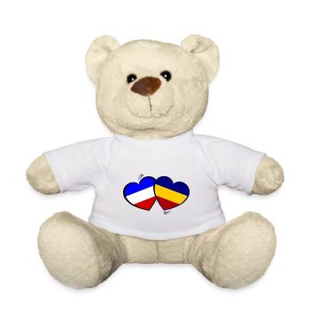 France Roumanie Amour - Nounours - blanc - Devant