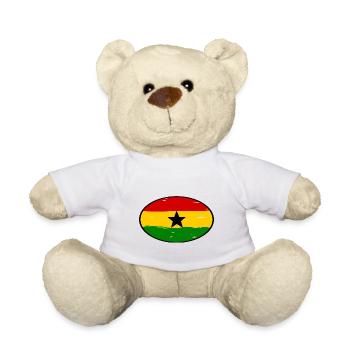 Ghana Aufkleber - Teddy - Weiß - Vorne