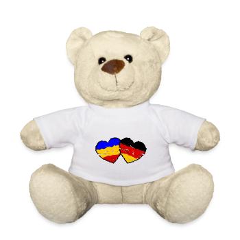 Romania German Hearts - Teddy Bear - white - Front