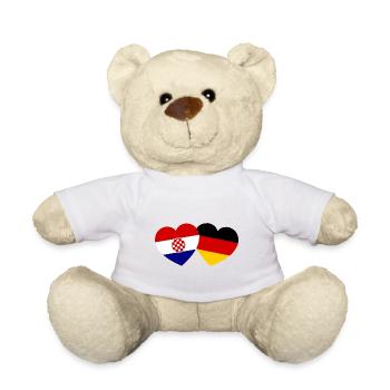 Coeurs croates et allemands - Nounours - blanc - Devant