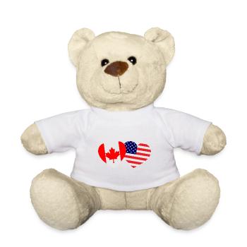USA and Canada Love - Teddy Bear - white - Front
