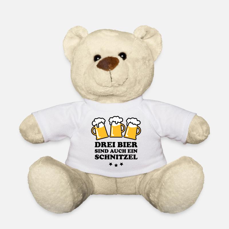 3 Drei Bier ein Schnitzel - Teddy - Weiß