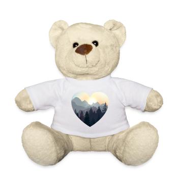 Love The Nature. Mountains, Forest, Camping Gift - Teddy Bear - white - Front