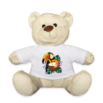 Toucan summer with sun - Teddy Bear - white - Front