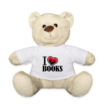 I love books and reading - Teddy Bear - white - Front
