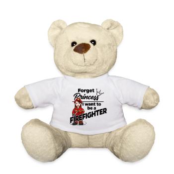 Firefighter instead of a princess - Teddy Bear - white - Front