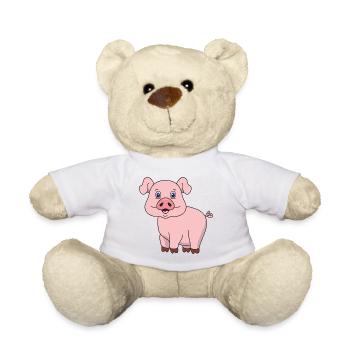 Funny Cute Cool Pig Piglet - Teddy Bear - white - Front