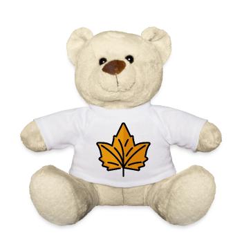 Idée cadeau feuillage feuille d'automne - Nounours - blanc - Devant