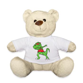 Retro Vintage Grunge Style Dabbing Dab T-Rex - Teddy - Weiß - Vorne