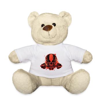 dumbbell skull - Teddy Bear - white - Front