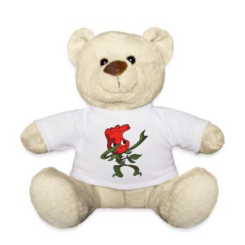 dancing rose flower - Teddy Bear - white - Front