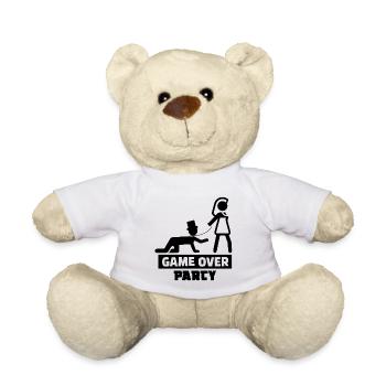 Game Over Bachelor Party Wedding Shower Marriage - Teddy Bear - white - Front