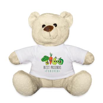 Best friends say vegetables fruit - Teddy Bear - white - Front