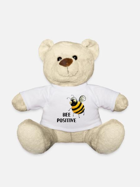 Bees - bee positive - Teddy Bear - white