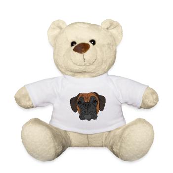 Conception de visage de chien boxer - Nounours - blanc - Devant