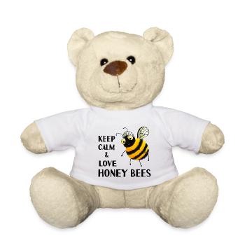Abeilles - Restez calme et aimez les abeilles - Nounours - blanc - Devant