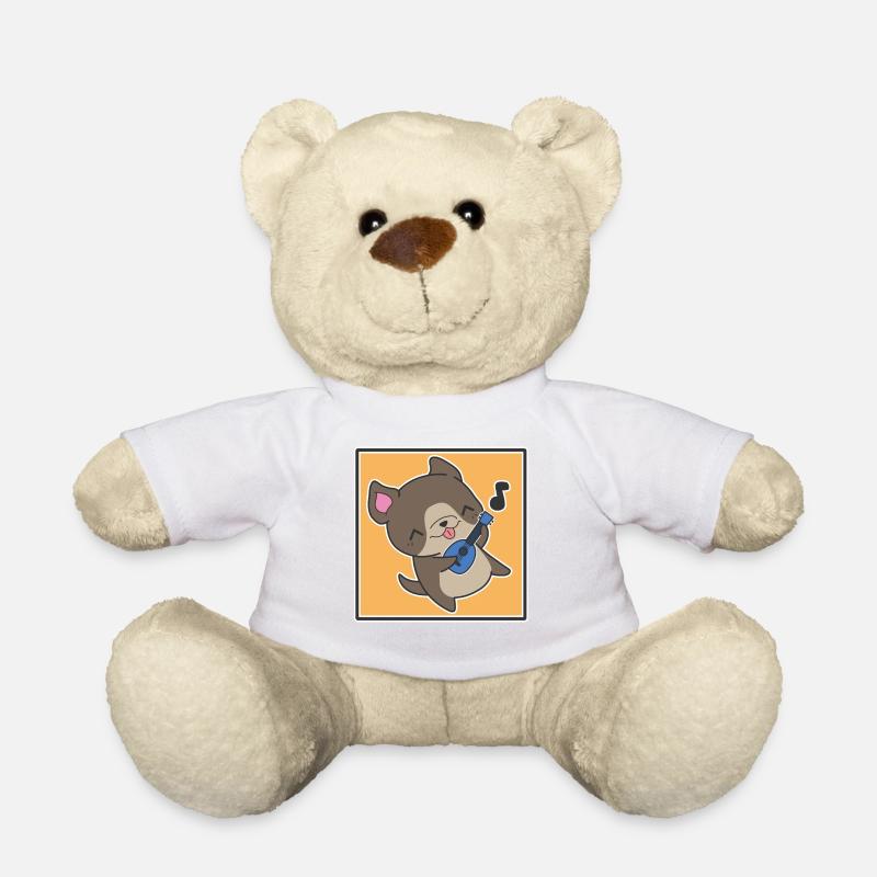 Hund mit Ukulele - Teddy - Weiß