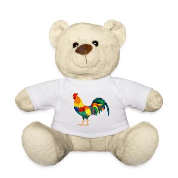 gockel de poulet coloré polygone coq - Nounours - blanc - Devant
