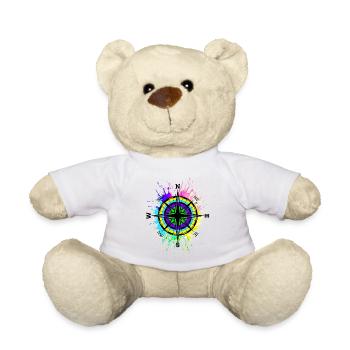 Boussole multicolore Symbole Travel Taches de couleur - Nounours - blanc - Devant