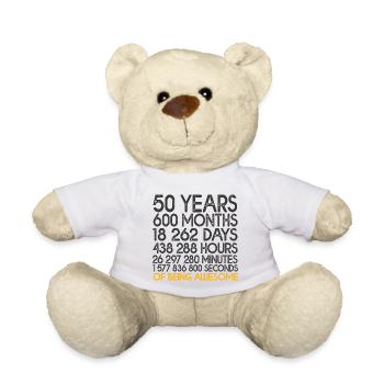 50-year anniversary counter birthday 50 years - Teddy Bear - white - Front