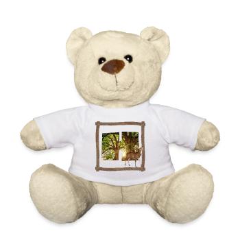 wald mit hirsch h - Teddy - Weiß - Vorne