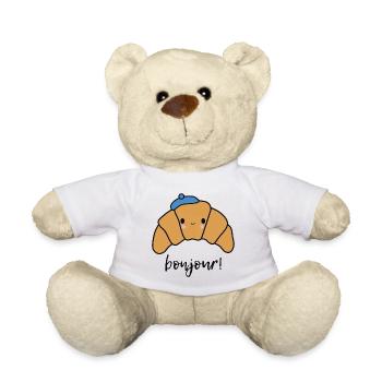 Hallo Cute Croissant Gift Idea for France Girls - Teddy - Weiß - Vorne