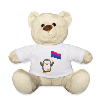 LGBT Bisexual Penguin - Teddy Bear - white - Front