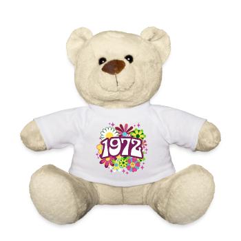 Groovy and Vintage 1972 50 Years Anniversary - Teddy Bear - white - Front