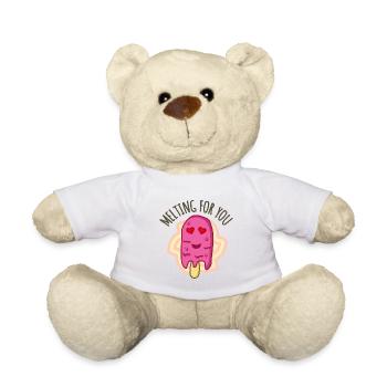 Melting for you, ice cream melting love - Teddy Bear - white - Front